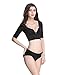 Shymay Women's Shapewear Tops Wear Your Own Bra Short Sleeve Slim Crop Top Shaper , Black, Medium