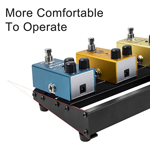 Guitar Pedalboard with Builtin Power Supply Pedal Board Aluminium Alloy 1.8lb Lightweight Pedal