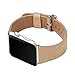 WFEAGL Compatible Apple Watch Band 38mm, Top Grain Leather Band Replacement Strap with Stainless Steel Clasp for iWatch Series 3,Series 2,Series 1,Sport, Edition (Camel Band+Silver Buckle)