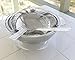 Jumbl Stainless Steel Salad Bowl Serve-Cilled Set Dome Lid & Serving Utensils,Silver