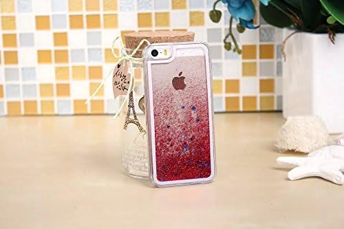 Case For Redmi 1S, CoverProof® Hard PC Phone Shell Flowing Liquid Star Quicksand Phone Case Glitter Luxury Transparent Clear Back Phone Cover Tide Cover-Red