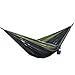 OuterEQ Portable Parachute Camping Hammocks Lightweight Nylon Fabric Travel Hammock (Olive/Black, 295cm x 198cm/Double)