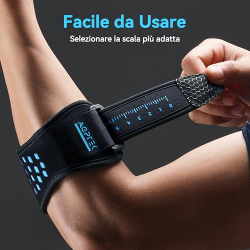 AGPTEK Epicondylitis Elbow Brace, Epicondylitis Elbow Brace with 3D Air Cushion for Tendonitis Pain Relieving Injury, Ideal for Tennists, Golfers, Men and Women