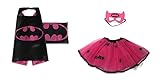 Rush Dance Kids Children's Deluxe Comics Super Hero CAPE & MASK & TUTU Costume (Batgirl (Batgirl Tutu))