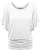 LL WT742 Women's Versatile Casual Short Sleeve Dolman Top – Loose Fit Boat Neck XXL White