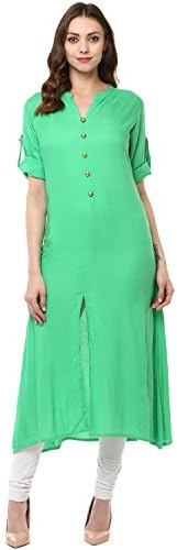 RIDAN Women's Rayon Regular Fit Kurta (KUR050 GREEN M) (XXL)