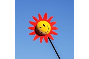 1pc Red Sunflower Car Antenna Toppers,Cute Smiling Face Sunflower Pilot Aerial Ball Antenna Topper Very Practical and Popular