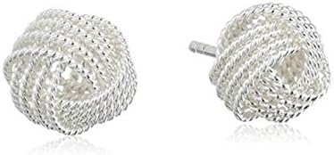 NABTYJC Sterling Silver Twisted Love Knot Stud Earrings Flower Earrings for Women Sterling Silver Jewelry Birthday Gift Anniversary Present