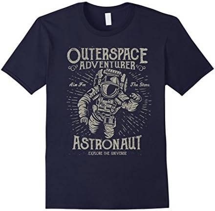 Mens VINTAGE ASTRONAUT - Funny outerspace shirt gift XL Navy