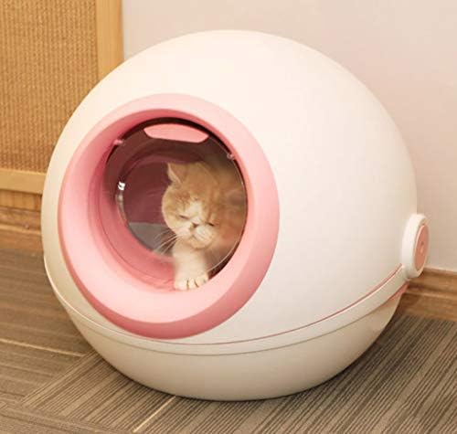 Pet Large Cat Litter Box Semiautomatic Fully Enclosed Front Entry with Active Carbon Filter Anti-Splashing Reduces Litter Tracking for Quick And Easy Cleaning Looks Great Cat Supplies