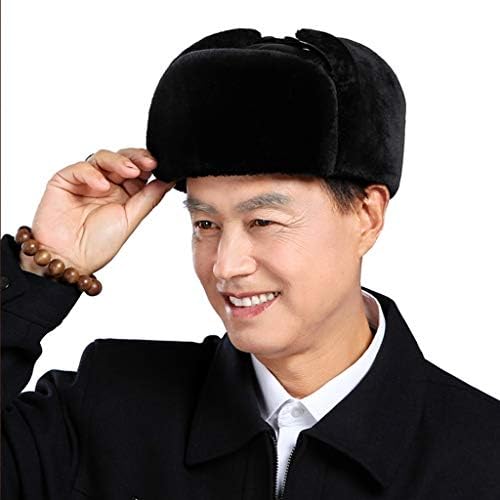 Winter Trooper Hat Men's Shearling Sheepskin Trooper Russian Ushanka Winter Fur Hat