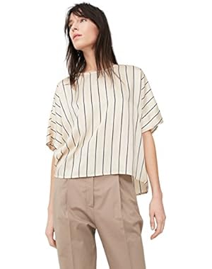 Mango Women's Flowy Striped Blouse