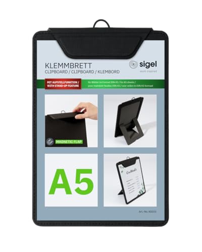 Sigel KB101#####Speisekarten-Klemmbrett DIN A5 noir (l x H) 16.5 cm x 23.5 cm
