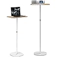 Amazon.com: Small Laptop Standing Desk, Adjustable Height Pedestal Side ...