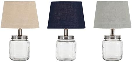 3-Pc Ella Elaine Fillable Glass Jar Lamp Set