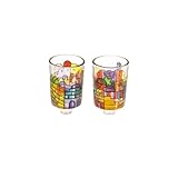 Yair Emanuel Painted Glass Candle Holder with Jerusalem Theme