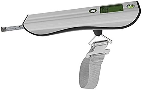 Luggage Scale With Greenlight LCD Display|110lb/50kg Electronic Balance Digital Postal Luggage Hanging Scale Silver/Black
