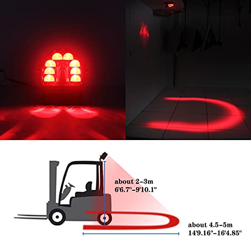 Fuguang 5.4Inch LED Forklift Arch Safety Light Red 25W DC10-80V Arc Zone Safety Lights 1PCS