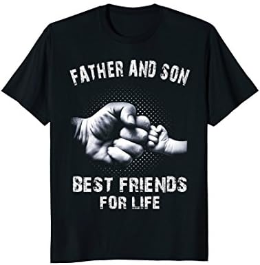 Mens Men's Father Son Friends Fist Bump TShirt Dad Father's Day F Medium Black