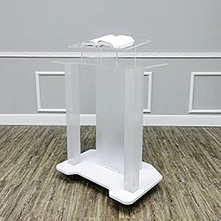 FixtureDisplays® Acrylic Podium Wood Pulpit Large