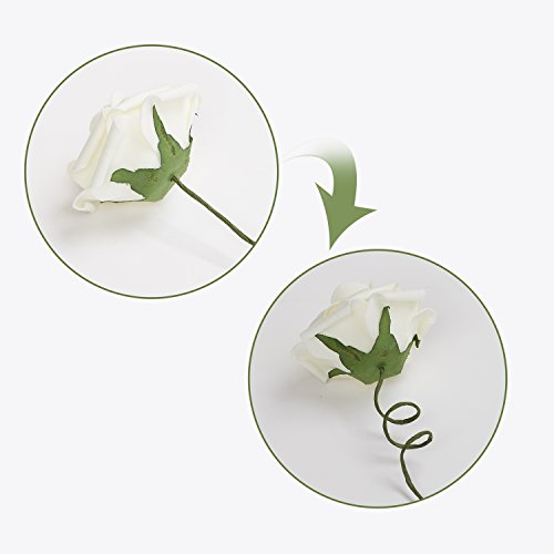 MACTING Artificial Flower Rose, 30pcs Real Touch Artificial Roses for DIY Bouquets Wedding Party Baby Shower Home Decor - Thumbnail 4