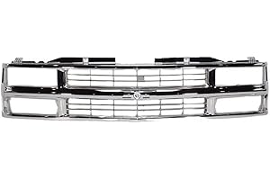 JustDrivably Front Grille Grill Chrome With Dual Headlight Type Compatible With 1994-2000 Chevrolet C/K 1500 2500 3500 Blazer Tahoe GM1200463 15981106 - PFM