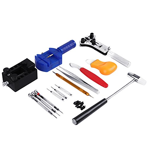 KSANA Watch Repair Kit 147 PCS Portable Professional Spring Bar Tool Set Watch Link Remover Band Pin Back Case Opener Tools Jewelry Repair kit With Carrying Case (Blue)