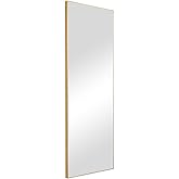 Haus Appeal Auburn 60 x 20 Inch Full Length Wall Mirror | Gold Thin Frame | Modern Rectangular Floor or Vanity Mirror | Sleek