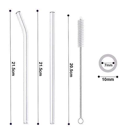 MELLIEX Glas Strohhalm Wiederverwendbar Eco Nachhaltige Trinkhalm Glas Strohhalme für Cocktail Smoothie Tee, 10er Set… – Bild 5