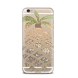 iPhone 6 / 6S Case, Deco Fairy Ultra Slim Rubber Silicone TPU Back Cover for Apple - Glitter Pineapple