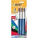 BIC 4-Color Ballpoint Pen, Medium Point (1.0mm), Assorted Inks, 3-Count