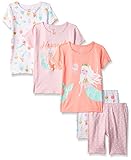Carter's Baby Girls' 5-Piece Cotton Snug-Fit Pajamas, Mermaid 9 Months