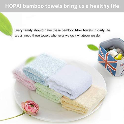 HOPAI Bamboo Washcloths Luxury Bamboo Towel Set 10 Pack for Bathroom-Hotel-Spa-Kitchen Multi-Purpose Fingertip Towels & Face Bamboo Towels 10'' x 10'