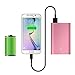 8000mAh Power Bank Portable USB Charger, iXCC Universal Compact External Battery Pack with 1-Feet Apple MFi Certified Lightning Cable - Pink