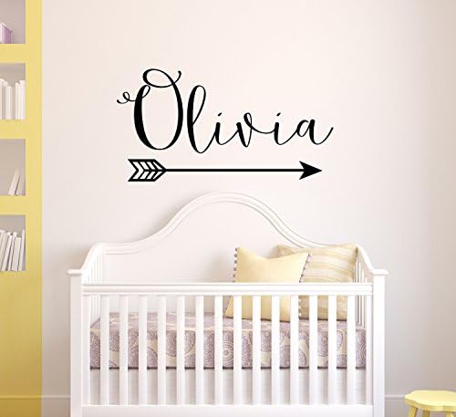 Arrow Name Wall Decal - Rustic Name Decal Nursery Decor - Personalized Girl Wall Decal Boho Nursery Decor - Custom Name with Arrow Girls Decor