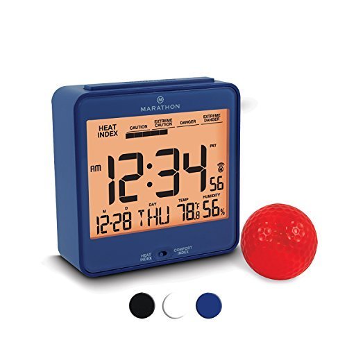 Marathon CL030054BL Atomic Desk Clock, with Backlight, Heat & Comfort
