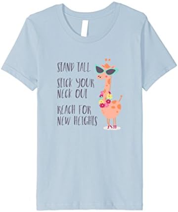 Kids Stand Tall Inspirational Giraffe T-Shirt for Kids 6 Baby Blue