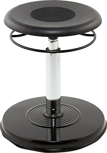 KORE Design Teen/College Wobble Chair, Ergonomic Computer Chairs, Safe Adjustable Office Stool, Dorm, Home, Study, Work, ADD/ADHD/Autism, Comfortable Rubber Seat, Active Chair 18-25", Black