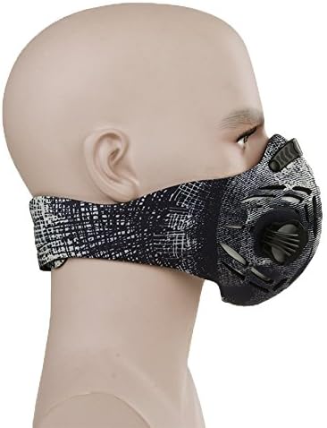 iSKUKA Anti Dust Masks Anti Pollen Allergy Fitness Mask for Cycling Racing All Outdoor Activities (Black Skull)