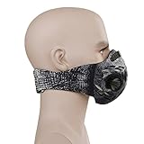 ISKUKA Anti Dust Masks Anti Pollen Allergy Fitness Mask for Cycling Racing All Outdoor Activities (Black Skull)