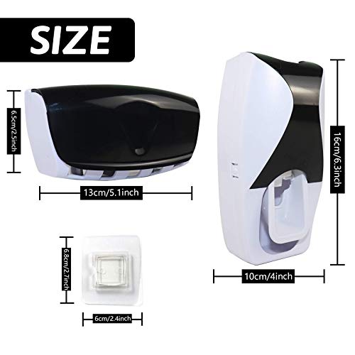 LOKIVE Toothpaste Holder, Toothbrush Dispenser Toothbrush Holder Wall Mounted Toothbrush Holder for Family Washroom Bathroom