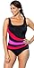 Aquabelle Women's Chlorine Resistant Xtra Life Lycra Red/Orchid Spliced Sport Swimsuit