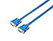 DTech Ultra Slim Flat Computer Monitor VGA Cable 15 Feet Male to Male Connector Wire - Blue - 5m