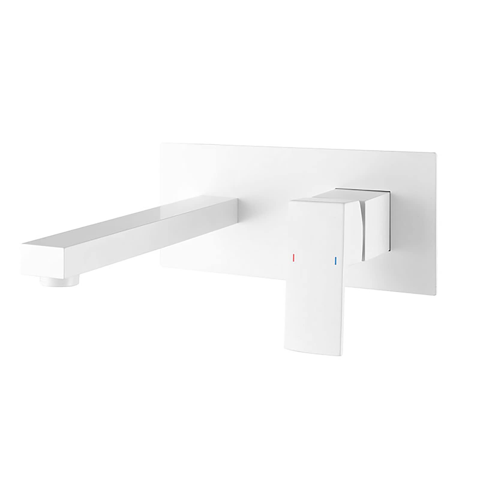White Waterfall Bath Filler Tap with Extra Large Spout - 2 Hole Wall Mounted Bath Mixer Tap
