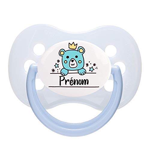 Tetine Personalisee Ours Couronne Et Prenom Naissance Bebe Tetine Sucette Pour Fille Ou Garcon De 0