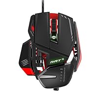 Mad Catz RAT6 Wired Laser USB LED RGB Mouse with 11 Programmable Buttons, Weight Adjustable - Black