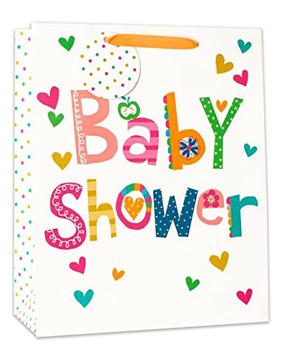 Partisan GBSL Large Baby Shower Tote Bag with Ribbon Handle Attached Tag 13"x10.25"
