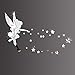 26pcs/Set Tinkerbell Fairy Wall Mirror Acrylic Mirrored Decorative Tinker Bell Wall Stickers Home Decoration (Silver)