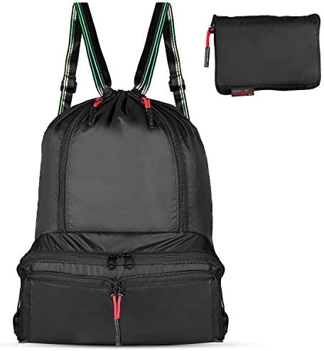 Daygos Drawstring Backpack Lightweight Foldable Waterproof Sports Gym Backpack Bag