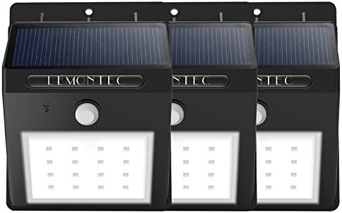 Solar Lights, Lemontec Garden Waterproof Wireless Security Bright Motion Sensor solar spotlight Lights For Outdoor Wall yard deck , Wall Light Security Night Lights